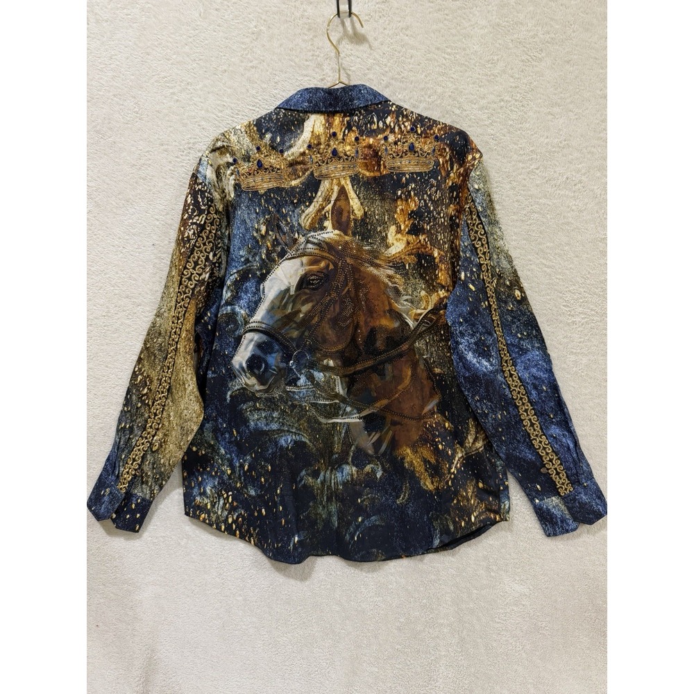 Robert Graham Limited Edition Fleur De Mare Horse 2XL Racing Button Up Sequence